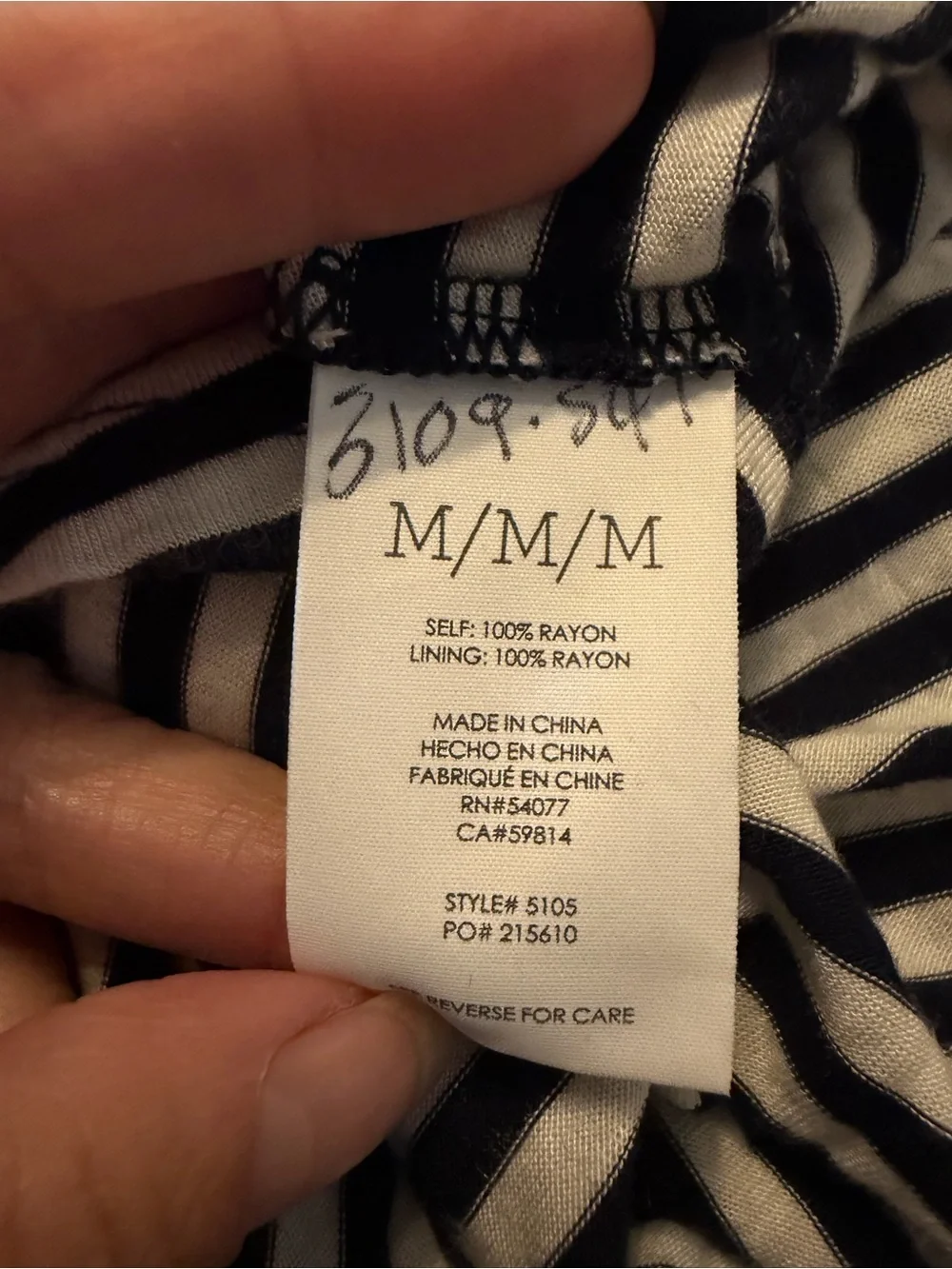 CAbi 5105 Navy Boat Stripe Maxi Dress Size Medium - Picture 9 of 9